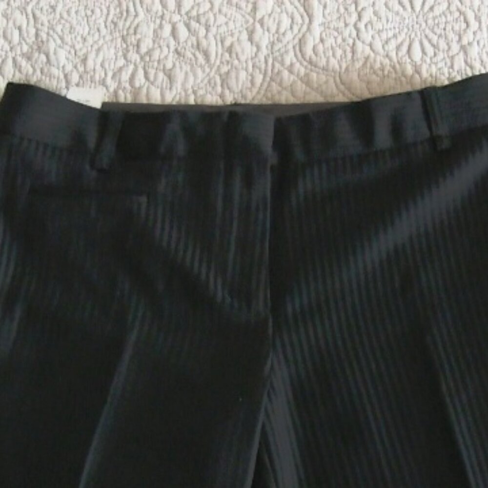 BCBGMAXAZRIA Women's Black, Wide Leg, Dress Pants Size 0 Contrast Stripe Chic